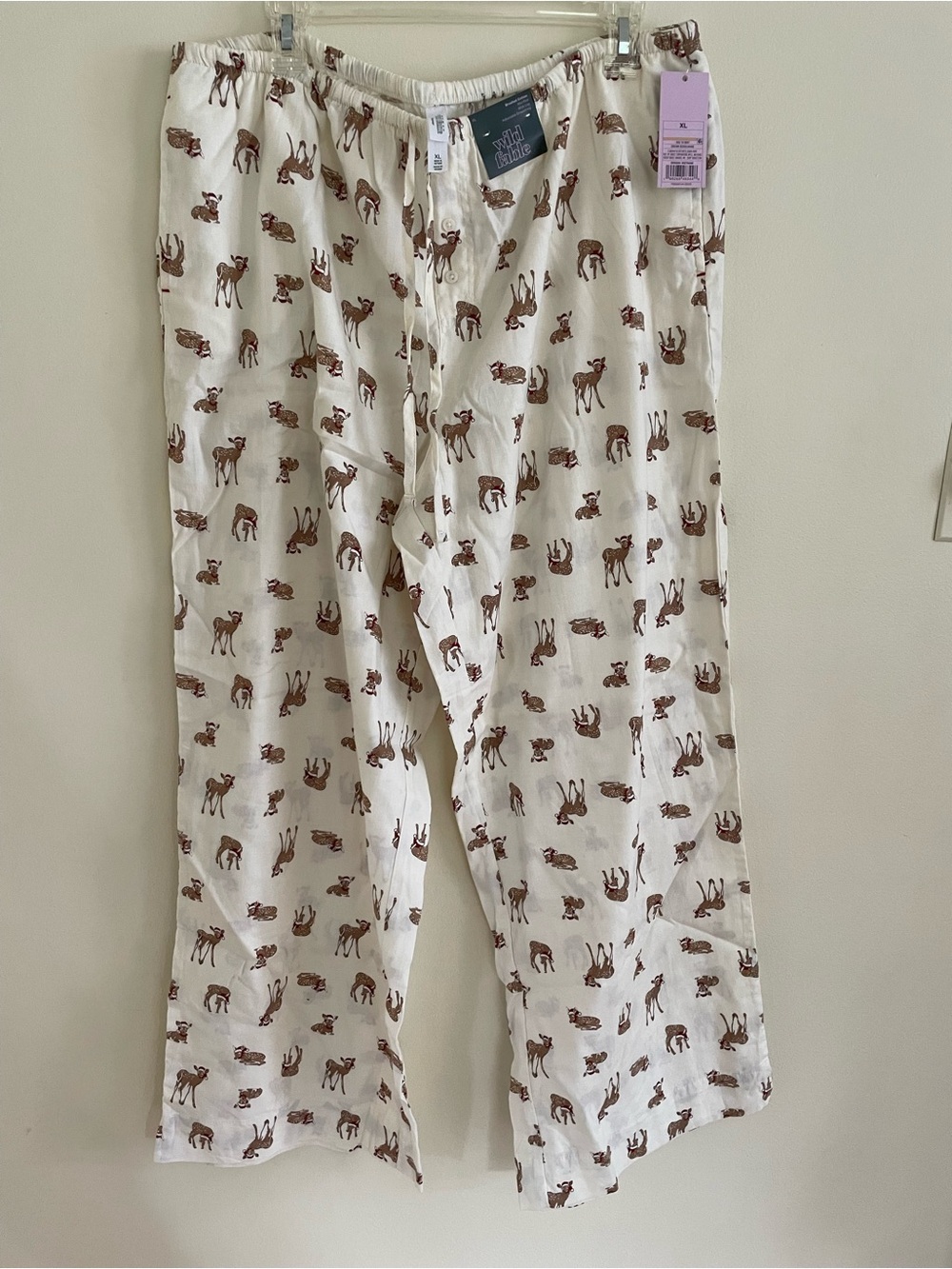 Wild Fable Pajama Pants with Brown Deer Print XL